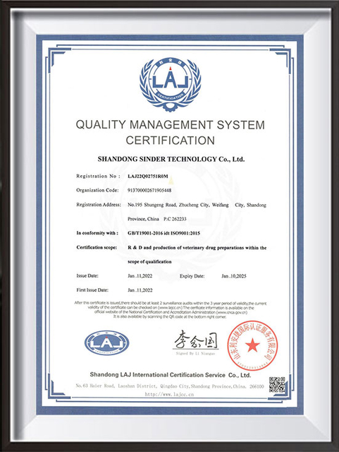 ISO9001-Шаньдун Sinder-EN&CN_01